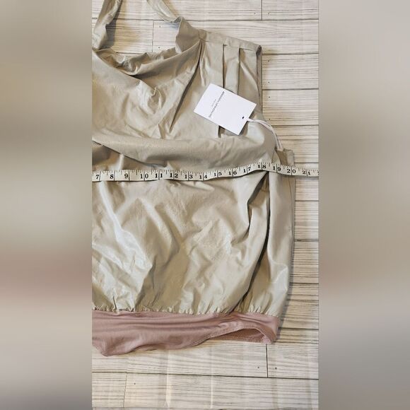 Amanda Uprichard Sleeveless Fabienne Faux Leather Bodysuit Dove Size M - Picture 5 of 16